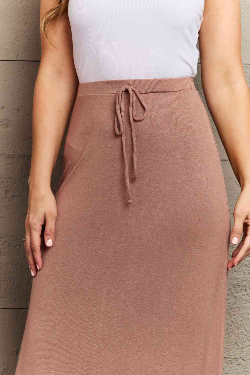 Culture Code For The Day Full Size Flare Maxi Skirt in Chocolate